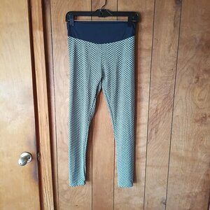 Women’s Patterned Yoga Leggings Size L Stretch Activewear Workout Pants